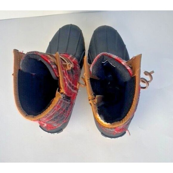 STQ Walk Into Winter Boots Women Size 9 Red Plaid Duck ST210317 Synthetic/TPR - Picture 12 of 12